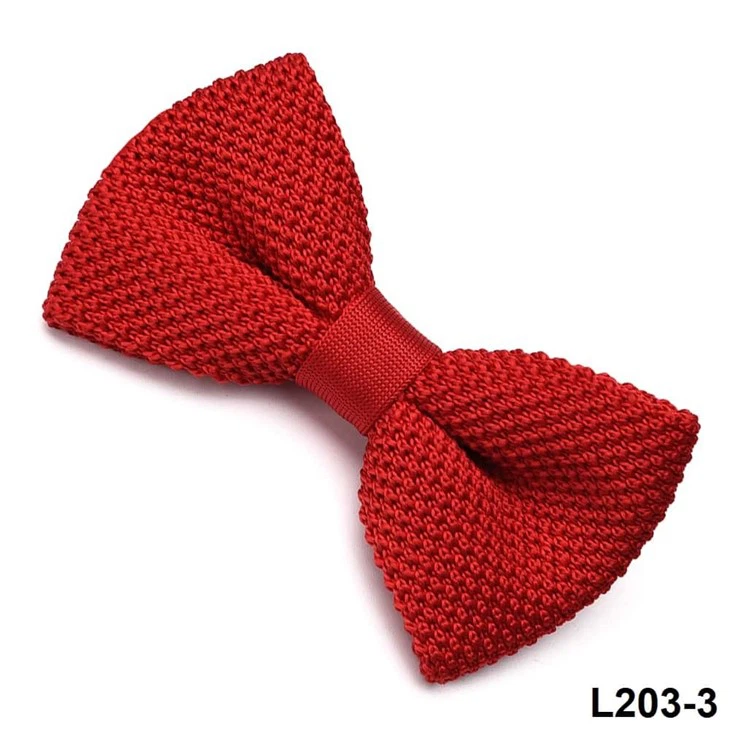 Burgundy Knitted Bow Tie